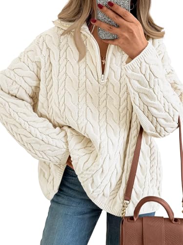 Trendy Queen Women's Oversized Sweaters Cable Knit...