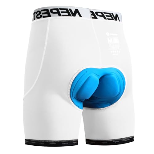 Image of Nepest Cycling Underwear for Men Bike Shorts 4D Padded Anti-Slip Leg Grips | Mountain Bike Liner with Padding, 4-Way Stretch, 2 Side Pockets, Moisture-Wicking, Breathable, Lightweight, Quick Dry, Biking