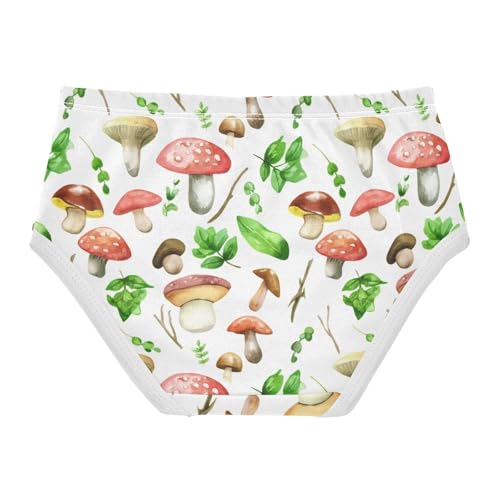 Watercolor Mushrooms White Toddler Underwear Custom 2t Cotton Cute Panties Girl Flower Briefs Girls Undies2