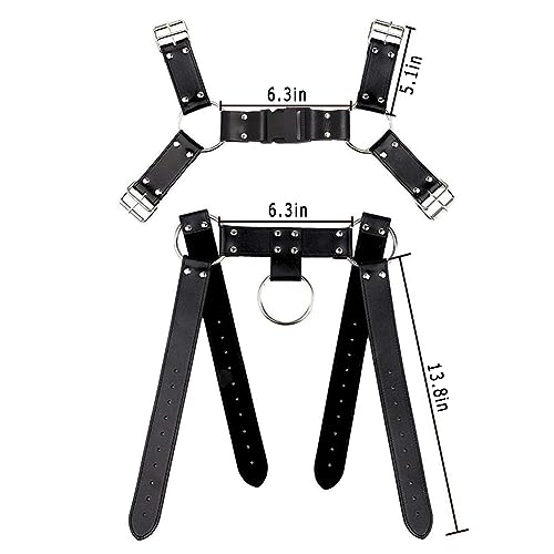 Image of Men's Faux Leather Body Chest Harness Belt Shoulder Cage Belt Party Costume