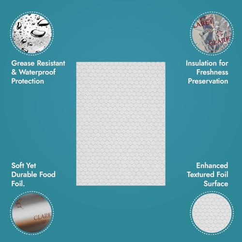 Image of Claret 2 in 1 Aluminium Foil & Paper Roll for Food Wrapping | Wrap Roti & Fresh Kitchen Food Essential | Keep Food Warm | Non Stick | 20+5 M Length | Pack of 1