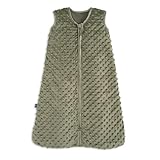 HALO Velboa Wearable Blanket, Ultra Soft Plushy Dot Sleep Sack for Newborns, Infants & Toddlers, Hip Healthy Design, Machine Washable, TOG 1.5, Olive Green, Small, 0-6 Months