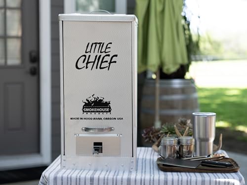 Smokehouse Little Chief Front Load Smoker, Low to Mid Temperature Smoker for Fish, Jerky, Cheese, Sausage & Other meats, Smoke Up to 25 Pounds of Meat & Fish