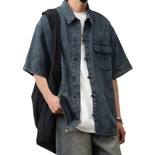 Chemise manches courtes homme denim souple fini la chaleur et la rigidité
