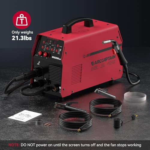 ARCCAPTAIN 6-in-1 Aluminum MIG Welder, 200A Welding Machine 110V/220V, Flux Core MIG/Gas MIG/Lift TIG/Stick Welding/Spool Gun MIG/Spot Multiprocess Welder with Synergy, Ideal for Beginner by ARCCAPTAIN - Image 7