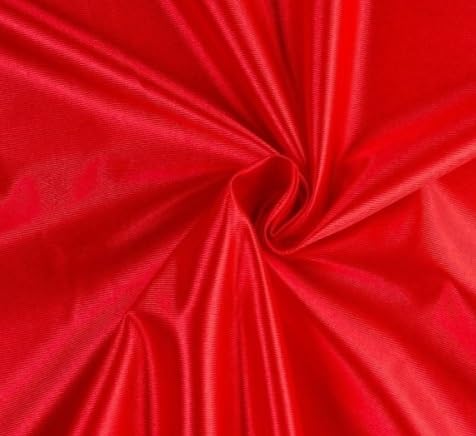 Tela Rasete con brillo 100% Poliéster, Liso, 150 cm de Ancho,utilizada en carnaval y adecuada para decoraciones Disfraces, manualidades, (ROJO, 1 METRO)