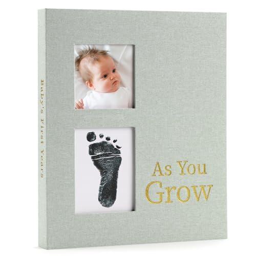 Image of Keepsake Baby Memory Book for Boy or Girl - First 5 Year Baby Journal - Gender Neutral Baby Gift - Scrapbook or Photo Album for New Parents - Record Every Milestone from Birth to Age 5 (Sage Green)