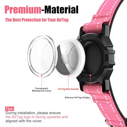 Image of Dog Collar, IP68 Waterproof Dog Collar Holder (HotPink, M)