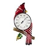 MUMTOP Indoor Outdoor Thermometer, Cardinal Large Number Wall Mounted Thermometer for Patio, Yard, Garden
