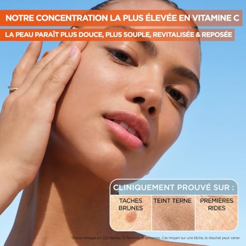 GARNIER Skin Active - Sérum Nuit Booster d’Éclat - Efficace Sur Taches Brunes & Rides - Illumine Le Teint - Vitamine C Pure, Acide Hyaluronique - Vegan & Cruelty Free - Tous Types de Peaux - 30 ml – Image 4