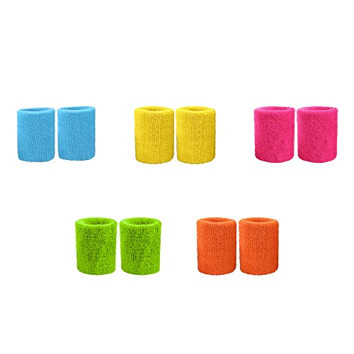 Csirnto Muñequera 80s Set 15 Piezas Cinta para la Cabeza y Muñequeras Deportes Muñequeras Gym Accesorios Fiesta Retro Muñequeras Deportivas para Hombre y Mujer 5 Colores - imagen 6