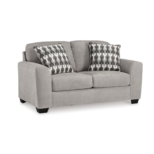 Signature Design by Ashley Loveseat Sofa, Gray Chenille Couch, Avenal Park