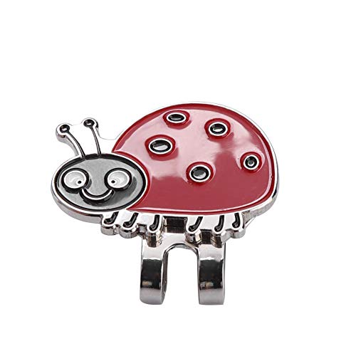 Dilwe Golf Magnetic Hat Clip, Golf Ball Marker Hat Clip Clamp Ball Marker Outdoor Sports Accessory Professional Golf Training Aids Accessories (ladybug)