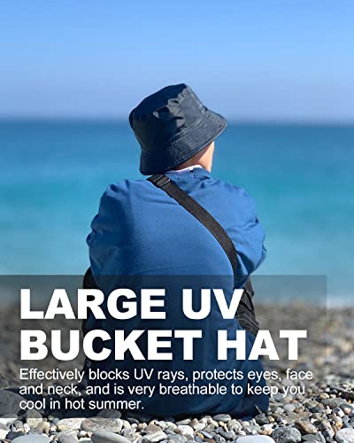 Extra Large Lightweight Bucket Sun Hat,Breathable Travel Cooling Hats,Outdoor Sun Hat For Big Heads 24.5"-25.5" Black #TOP5