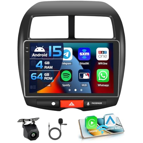 Inefala 4+64G Android 15 Autoradio pour Mitsubishi ASX 1/Citroen C4/Peugeot 4008, 10'' in-Cell Bildschirm avec sans Fil Carplay et Android Auto Lien Miroir...