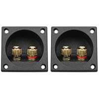 Hsthe Sea 2 Stück quadratische 2-Wege-Lautsprecherbox, Anschlussdose, Lautsprecher-Anschlussdose mit Bananenstecker für DIY-Heim-Auto-Stereolautsprecher
