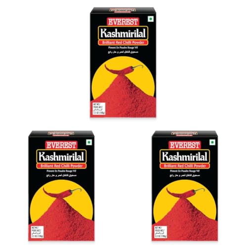 Image of Everest Kashmirilal Brilliant Red Chilli Powder - 100gm | Kashmiri Lal Mirch with Mild Heat & Vibrant Deep Red Colour | Fine-Ground, Flavourful Red Chilli Powder for Everyday Indian Cooking