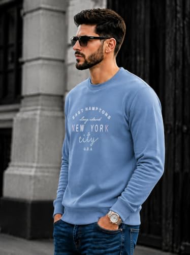 Image of Mack Jonney Men's Printed Fleece Sweatshirt|Full Sleeve Round Neck Winter Sweatshirt for Casual Wear|Travel|Gym & Everyday Style-mj-62