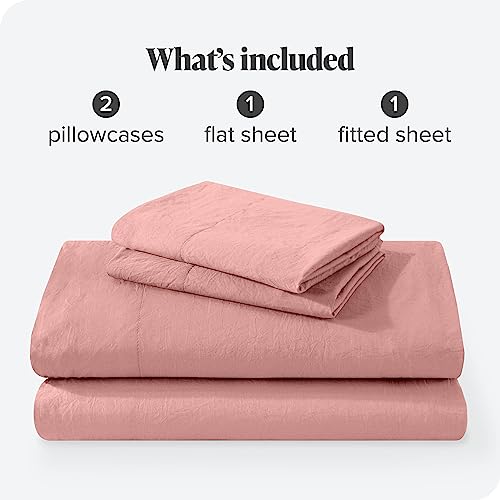 Bare Home Sandwashed King Sheet Set - Premium 1800 Ultra-Soft Microfiber King Bed Sheets - Incredible Softness - Deep Pocket - Bedding Sheets & Pillowcases (King, Sandwashed Dusty Rose) #TOP7