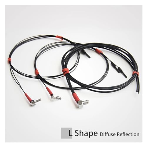 Capteur à fibre optique M6 sonde filetée coudée réflexion diffuse 1m - 6