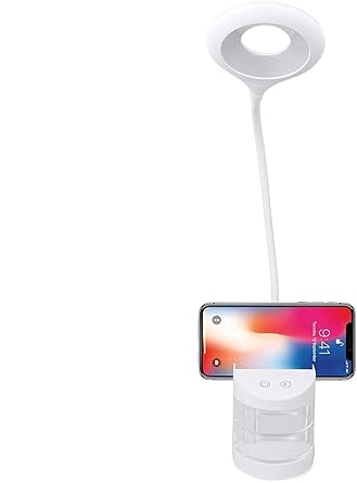 ISHVAAN TRENDZ...A unit of commitments with intigrity Portable Eye Protection Rechargeable LED Touch On/Off Desk/Table Lamp with 3 Gear Touch Dimmer with Pen/Mobile Stand, White, Pack of 1