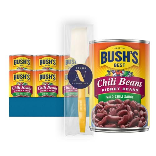 Bush's Best Chili Beans 12-Pack of Kidney Mild Chili Sauce Gluten Free, 15.0 oz Cans + 1 Utility Prop