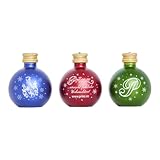 Prinz 3er Box Christbaumkugeln | Gefüllt mit edlem Schnaps & Likör | Weihnachtsdeko & Geschenkidee mit Alkohol | Originelle Schnapskugeln zum Aufhängen (3er Box Rot)