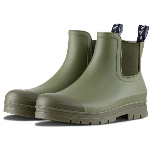 Image of planone Fashion Short Rain Boots for Women Waterproof Chelsea Ankle Boots