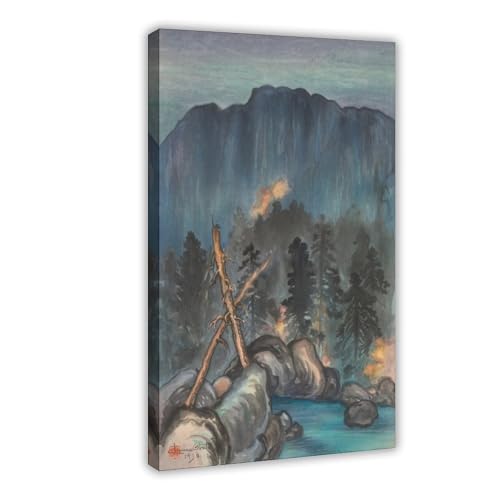 Impression toile Merced River Yosemite d'art avec cadre suspendu chic