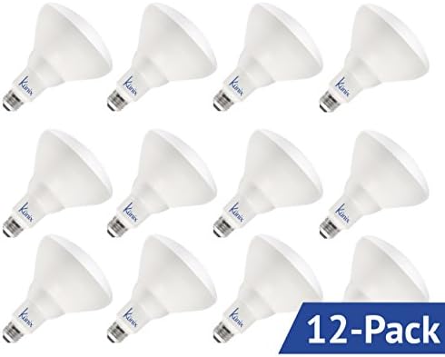 Kunix 12 - Pack of BR40 LED Light Bulb ComfortVIEW, 15W (100W Eq), Soft White Glow (3000K), 1,100 Lumens, Medium Screw Base (E26), Wide Flood Light Bulb, 120ยฐ Beam Angle, UL and ENERGY STAR