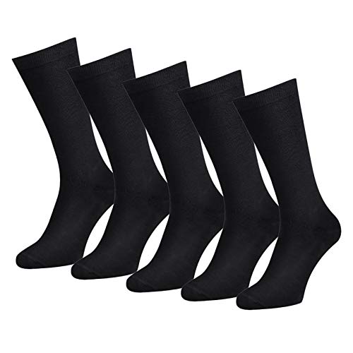 Mens Cotton Classic Dress Socks 5-Pairs with Gift Box Pack,Black,Business People,Office Workers,Daily Wear