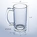 Beer Mugs Stein With Simple Chic Glass Design -15.4 Oz (Set of 4)