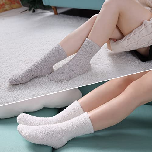 Chowish Womens Fuzzy Slipper Socks Super Soft Microfiber Fluffy Cozy Winter Warm Fuzzy Crew Socks  thumb #1