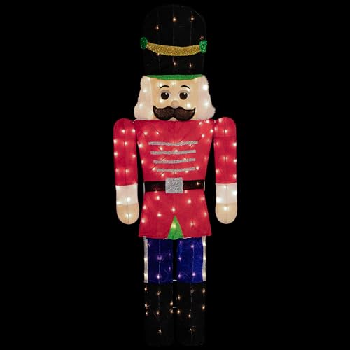 72" Lighted Red and Green Toy Soldier Outdoor Christmas Decoration
