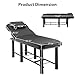 Dithoko Professioanl Massage Table w/Adjustable Backrest for Treatment Table Spa Facial Bed Barber Beauty Equipment, Metal Frame PU Leather, Removable Headrest Salon Bed, Black