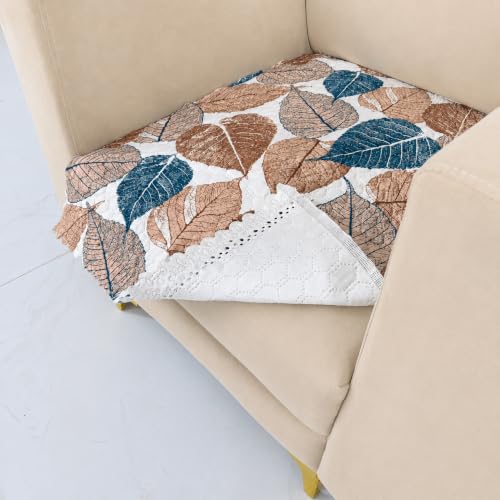 Image of Homerz Premium Printed Quilted Velvet Sofa Slip Cover Protector with Tassels, Sofa Mat, Exact Size, Antislip Cover (Folia, 1 Seater, Half)
