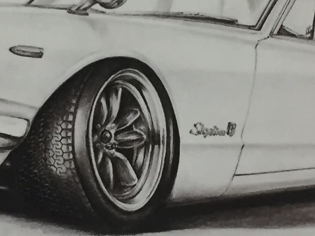 Amazon.co.jp: 【 名車 ・ 旧車 イラスト 】日産 スカイライン