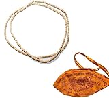 Double Layer Tulsi Kanthi Neck Mala Japa Potli Bag (Necklaces) 2 mm Approx Beads Ram Mala Krishna Tulsi Meditation Necklace with Tulsi Beads - Enhances Mindfulness and Concentration wth krishna bag