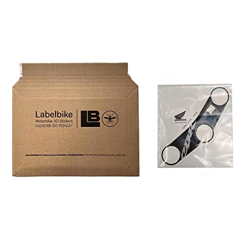 labelbike - 3D Sticker Motorcycle Fork Plate Steering Protection and Decoration in Resin with Official License compatible with Honda CBR 600 RR 2003-2004 - White CBR Logo