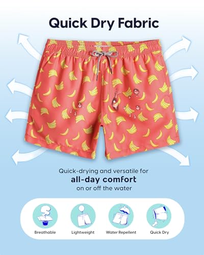 Image of maamgic Mens Swim Trunks 5 Inch with Mesh Lining, Quick Dry Mens Bathing Suit, Swim Shorts for Swimming and Beach