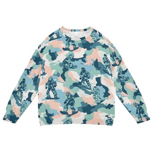 Camo Fleece Lined Pullover Toddler Crewneck Sweatshirt Boys Long Sleeve Lounge Spring Outfits Top