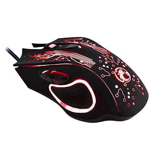 Gamer mouse /Estone X9 USB 6 Buttons 5000 DPI Wired Multi Color LED Optical Gaming Mouse For Computer PC Laptop(Black)