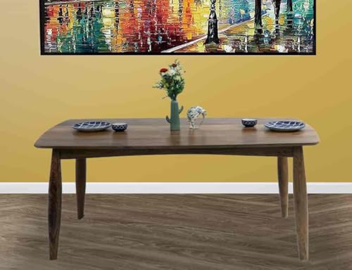 Image of APRODZ Solid Sheesham Wood Dining Table Set of 6 Seater Dinner Dinning Table with 6 Chair for Dining Furniture for Living Room Home Hotel Office Self Assembly (Natural Finish)