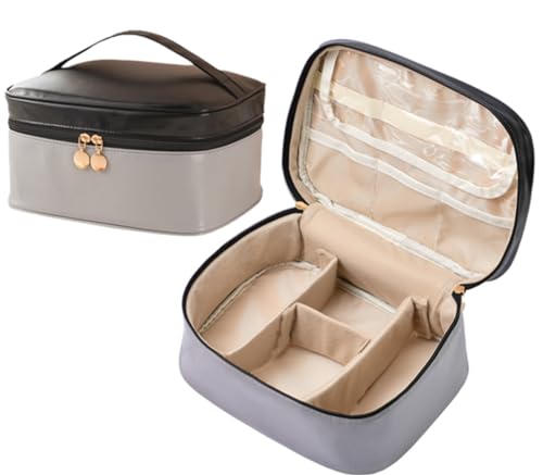 Tumecos 化粧ポーチ 化粧品入れ 収納ケース メイクボックス 多機能 バニティポーチ 軽量/防水/持ち運び/多機能/出張/旅行用 大容量 コスメボックス 化粧品収納ポーチ ブラック