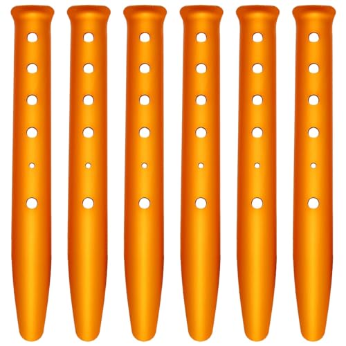 Tagtight 6 Stück Zeltheringen aus Aluminium Camping Heringe Sand-Zeltheringe Zelt Stakes Pegs Nails U-Form Heavy Duty Camping Heringe für Camping Wandern Markise