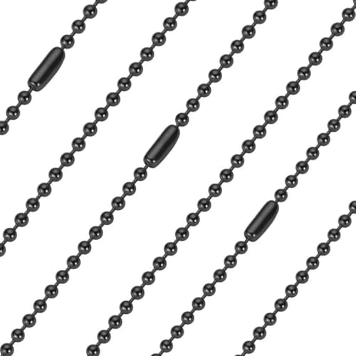 Image of IFNOW Ceiling Fan Pull Chain Metal Fan pull chain extension, ceiling fan chain connector,Diameter 3.2mm 6.5 Feet Long with 6 PCS Connector (Pure Black)