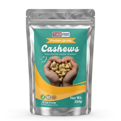 Tejash Foods Whole Cashew Nuts W320 | Premium Kaju Dry Fruit | 10...