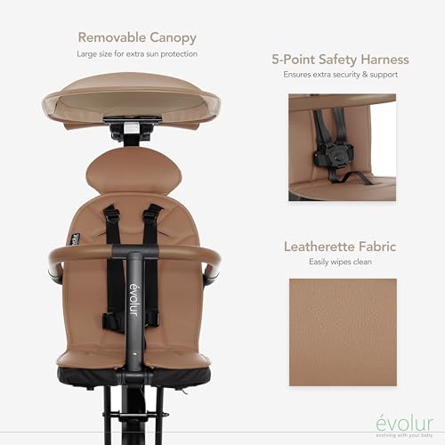 évolur Cruise Rider Stroller with Canopy, Lightweight Umbrella Stroller with Compact Fold, Easy to Carry Travel Stroller - Cognac