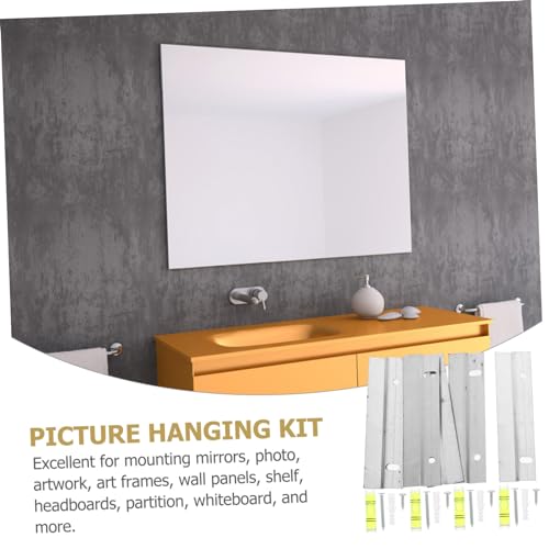 Image of 3sets Type French Cleat Mirror Brackets for Easy Picture Hanging Sturdy Interlocking Hardware Kit for Home Decor to Practical Wall for Mirrors and Frames