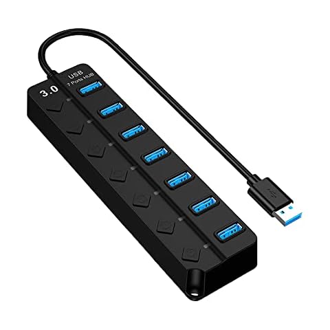 Xreuctop USB Hub, Tragbar 7 Ports USB 3.0 Hub Cover